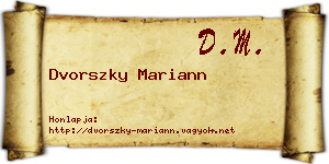 Dvorszky Mariann névjegykártya