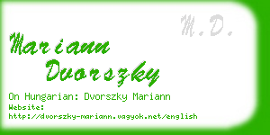 mariann dvorszky business card